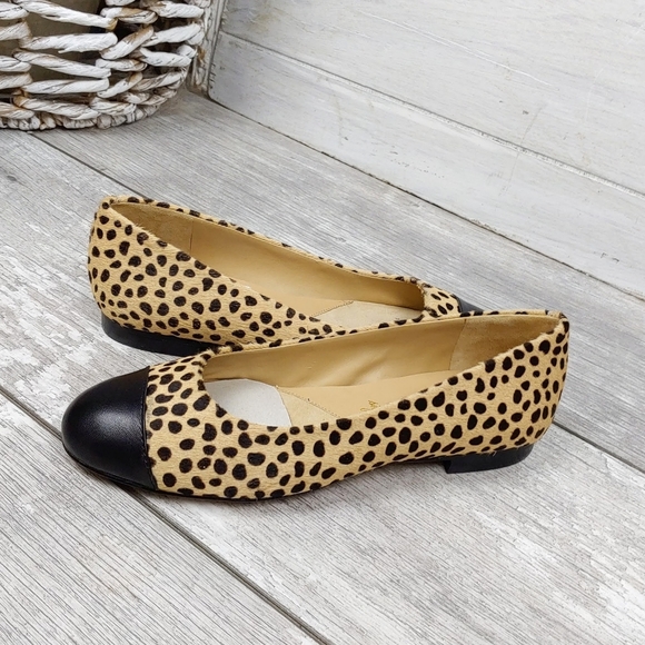 NEW-TROTTERS WM 6 & 7  CHEETAH PRINT LTHR CAP SHOE - Picture 3 of 10